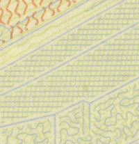 Ejemplo de fondo lineal en el anverso del billete de 100 pesos de la familia F, conmemorativo de la Constitucin de 1917