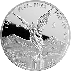 Reverso de la moneda en acabado espejo de 1 kilogramo de plata de la nueva serie libertad, dcimo quinto aniversario