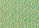 Detalle de texto microimpreso del reverso del billete de 200 pesos de la familia F, conmemorativo de la Independencia de Mxico