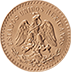 Anverso de la moneda 1/5 Hidalgo de 2 pesos oro, familia del centenario en acabado satn