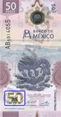 Sealizacin de la ubicacin de la denominacin multicolor en el billete de 50 pesos de la familia G