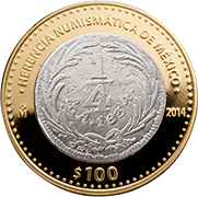 Reverso de la moneda republicana de un cuarto de real de la serie cuatro de la coleccin herencia numismtica