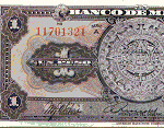 Fragmento del anverso del billete de 1 peso de la familia AA fabricado por la American Bank Note Company
