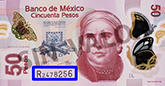 Sealizacin de la ubicacin del folio creciente en el billete de 50 pesos de la familia F1