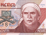 Fragmento del anverso del billete de 50 pesos de la familia D