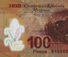 Fragmento del anverso del billete de 100 pesos de la familia F, conmemorativo de la Revolucin Mexicana