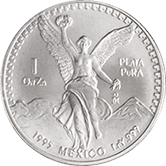 Reverso de moneda de una onza de plata en acabado satn de la Serie Libertad
