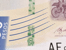 Animacin del efecto del hilo dinmico en el billete de 500 pesos de la familia G