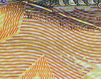 Ejemplo de fondo lineal en el anverso del billete de 100 pesos de la familia F, conmemorativo de la Revolucin Mexicana