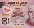 Fragmento del anverso del billete de 50 pesos de la familia F