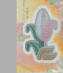 Animacin del efecto del maz que cambia de color en el billete de 100 pesos de la familia F, conmemorativo de la Revolucin Mexicana