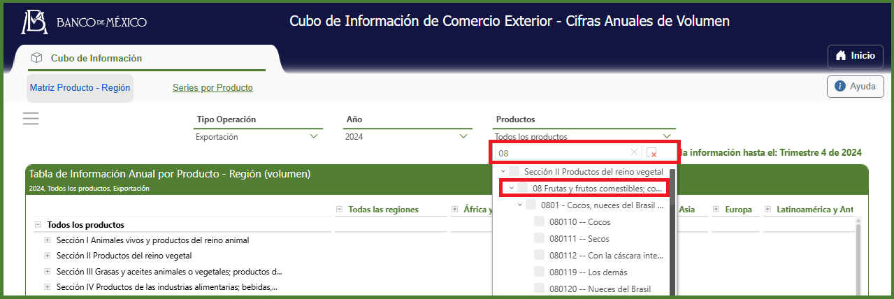 Ejemplo de búsqueda por inicio de palabra