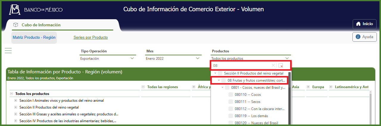 Ejemplo de búsqueda por inicio de palabra