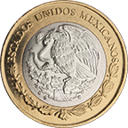 Anverso de la moneda de curso legal sin circular, conmemorativa del 200 Aniversario del natalicio de don Benito Juárez García cuño 2006