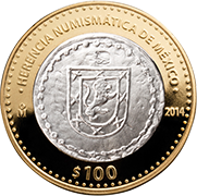 Reverso de la moneda provisional realista de Oaxaca len grande de la serie cuatro de la coleccin herencia numismtica