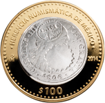 Reverso de la moneda virreinal tipo busto con resello de la Guyana inglesa de la serie cuatro de la coleccin herencia numismtica