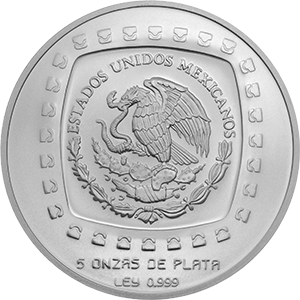 Anverso de la moneda cabeza olmeca en acabado satn, coleccin precolombina en plata, coleccin olmeca