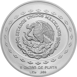 Anverso de la moneda pirmide del sol en acabado satn, coleccin precolombina en plata, coleccin teotihuacana