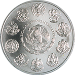 Anverso de la moneda en acabado mate brillo de 5 onzas de plata de la nueva serie libertad