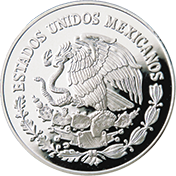 Anverso de la moneda de plata conmemorativa del 75 aniversario de la Revolucin Mexicana