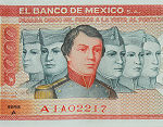 Fragmento del anverso del billete de 5000 pesos de la familia A