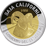 Reverso de la moneda bimet�lica conmemorativa de la Uni�n de los Estados en una Federaci�n, segunda fase, emblem�tica, Baja California