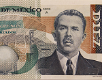 Fragmento del anverso del billete de 10 nuevos pesos de la familia B