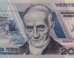 Fragmento del anverso del billete de 20 nuevos pesos de la familia B