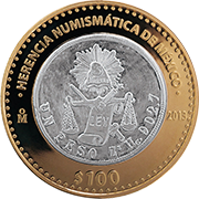Reverso de la moneda republicana tipo balanza de la serie tres de la coleccin herencia numismtica