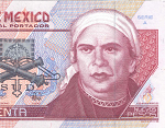 Fragmento del anverso del billete de 50 nuevos pesos de la familia C