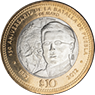 Reverso de la moneda de 10 pesos de la familia C, conmemorativa de la Batalla de Puebla