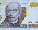Fragmento del anverso del billete de 1000 pesos de la familia D1
