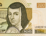 Fragmento del anverso del billete de 200 pesos de la familia D1