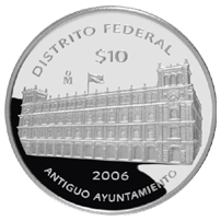 Reverso de la moneda de plata conmemorativa de la Uni�n de los Estados en una Federaci�n, segunda fase, emblem�tica, Distrito Federal