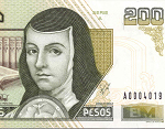 Fragmento del anverso del billete de 200 pesos de la familia D