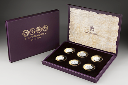 Estuche con monedas de la serie dos de la  colecci�n herencia numism�tica