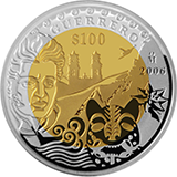 Reverso de la moneda bimet�lica conmemorativa de la Uni�n de los Estados en una Federaci�n, segunda fase, emblem�tica, Guerrero