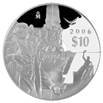 Reverso de la moneda de plata conmemorativa de la Uni�n de los Estados en una Federaci�n, segunda fase, emblem�tica, Guanajuato