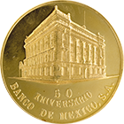 Anverso de la medalla de oro conmemorativa del 50 aniversario del Banco de Mxico
