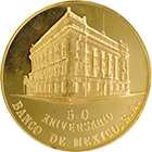 Anverso de la medalla de oro conmemorativa del 50 aniversario del Banco de M�xico