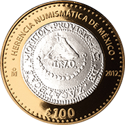 Reverso de la moneda provisional realista de la serie dos de la coleccin herencia numismtica