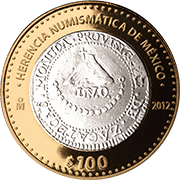 Reverso de la moneda provisional realista de la serie dos de la colecci�n herencia numism�tica