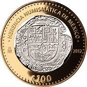 Reverso de la moneda virreinal tipo macuquino de la serie dos de la coleccin herencia numismtica