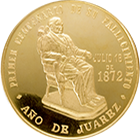 Anverso de la medalla de oro conmemorativa del fallecimiento de Benito Jurez