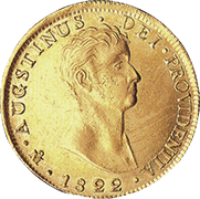 Reverso de la moneda del primer imperio en oro