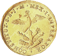 Anverso de la moneda del primer imperio en oro