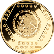 Anverso de la moneda personaje de jaina, coleccin maya, Coleccin Precolombina Oro en acabado espejo