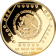 Anverso de la moneda personaje de jaina, colecci�n maya, Colecci�n Precolombina Oro en acabado espejo