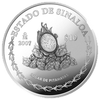 Reverso de la moneda de plata conmemorativa de la Unin de los Estados en una Federacin, segunda fase, emblemtica, Sinaloa