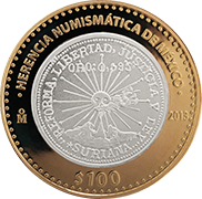 Reverso de la moneda zapatista de la serie tres de la coleccin herencia numismtica